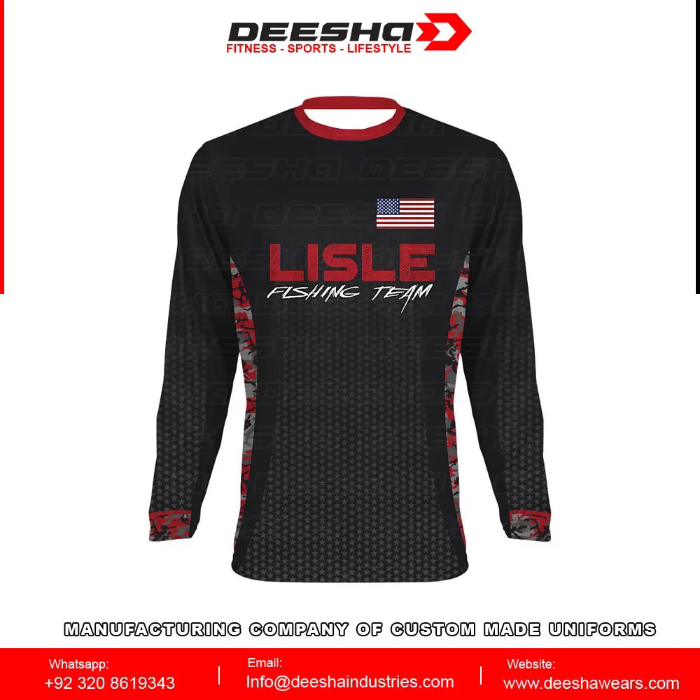 Custom Men's Long Sleeve Fishing Jersey Franlin