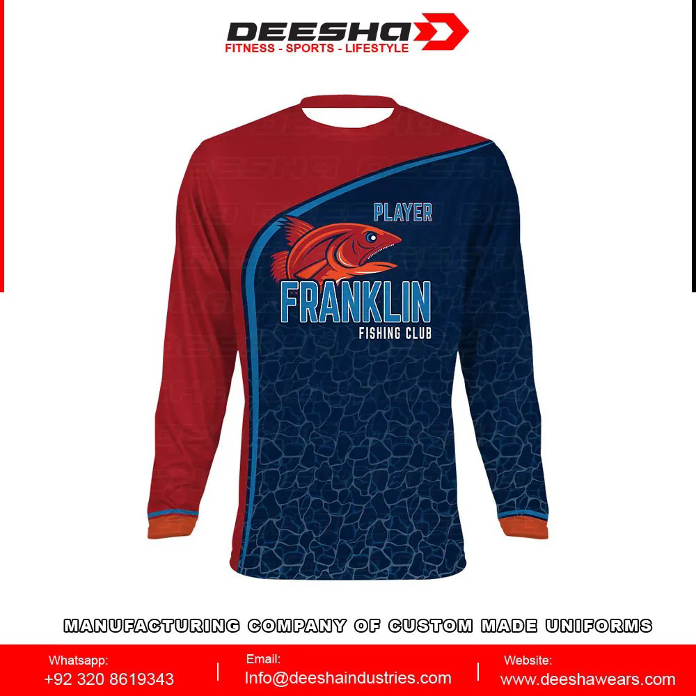 Custom Men's Long Sleeve Fishing Jersey Lisle