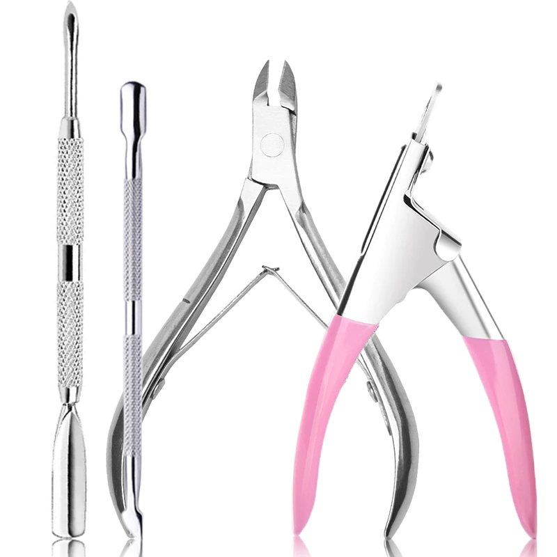 Manicure Kit Nail Clipper Acrylic Gel French False Nail Cutter Clipper Kit With Cuticle Pusher Kit