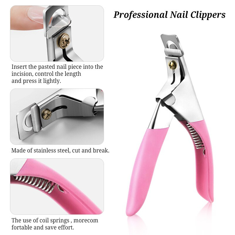 Manicure Kit Nail Clipper Acrylic Gel French False Nail Cutter Clipper Kit With Cuticle Pusher Kit - view 4