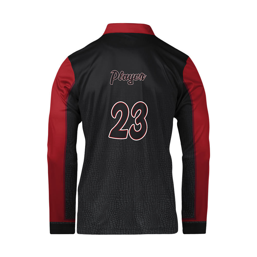 Custom Men Long Sleeve Polo Zip Fishing Jersey Wolves - view 4