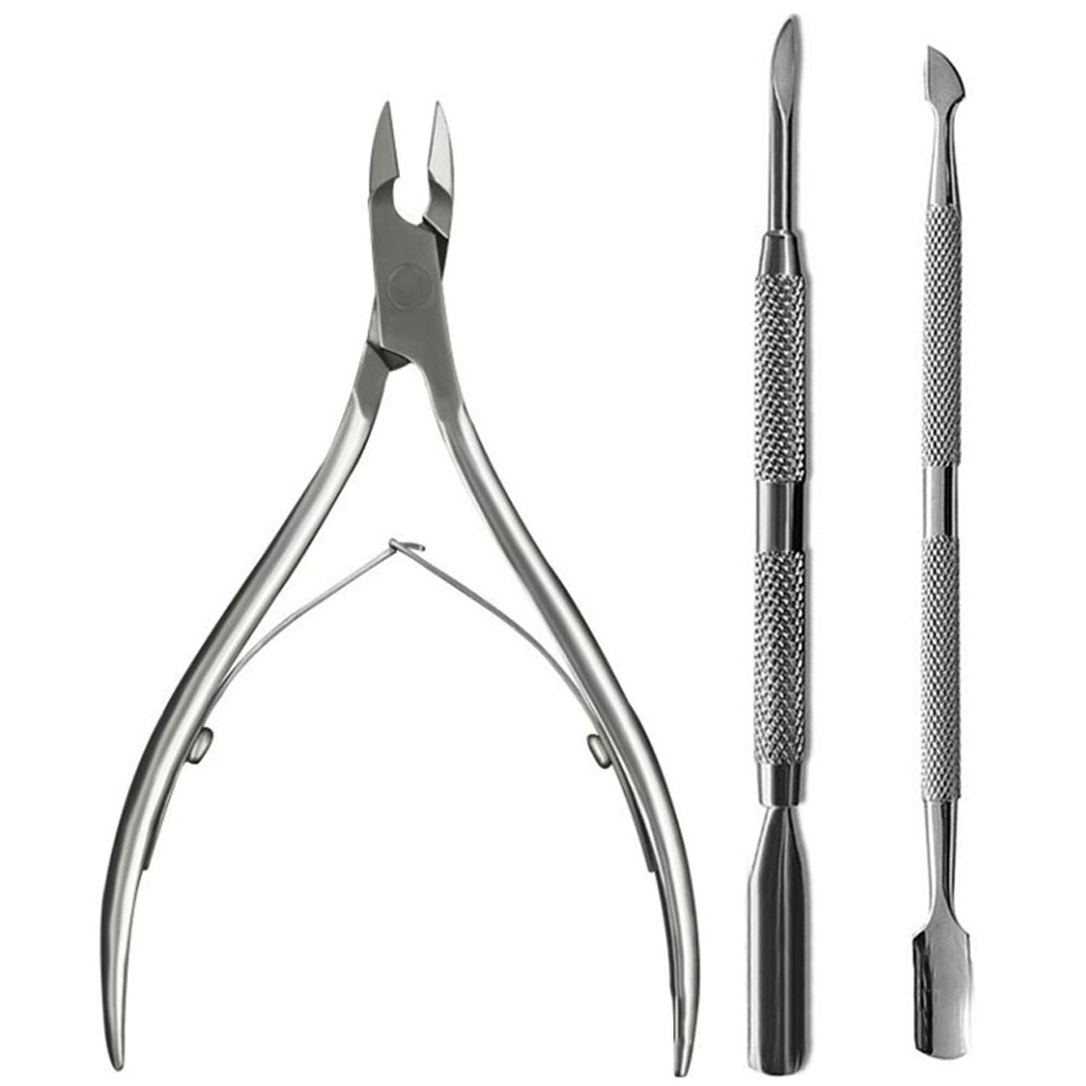 Stainless Steel Nail Art Cutter Scissor Cuticle Clipper Pusher Dead Skin Remover Manicure Pedicure 