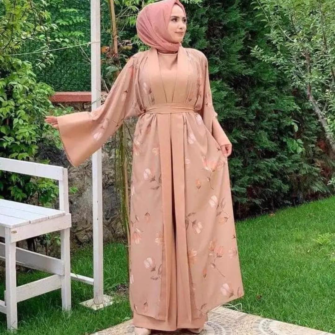 Ready Made Abaya for Women Solid Color Abaya Islamic Long Hijab Dress Women Abaya With Print