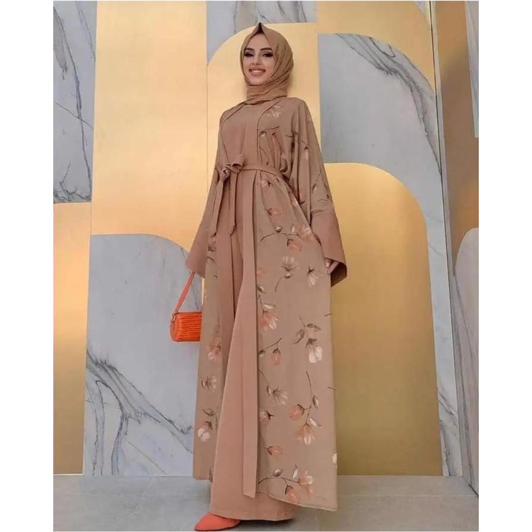 Ready Made Abaya for Women Solid Color Abaya Islamic Long Hijab Dress Women Abaya With Print - view 2