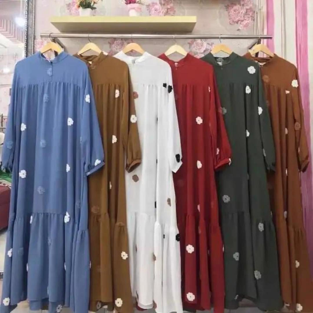 Ready Made Abaya for Women Solid Color Abaya Islamic Long Hijab Dress Women Abaya With Print - view 5