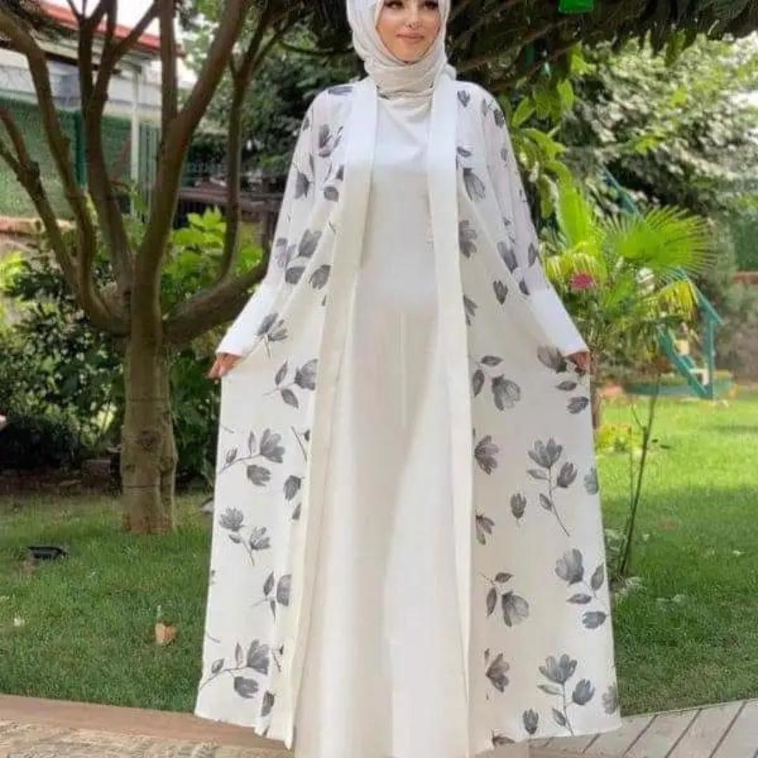 Ready Made Abaya for Women Solid Color Abaya Islamic Long Hijab Dress Women Abaya With Print - view 6