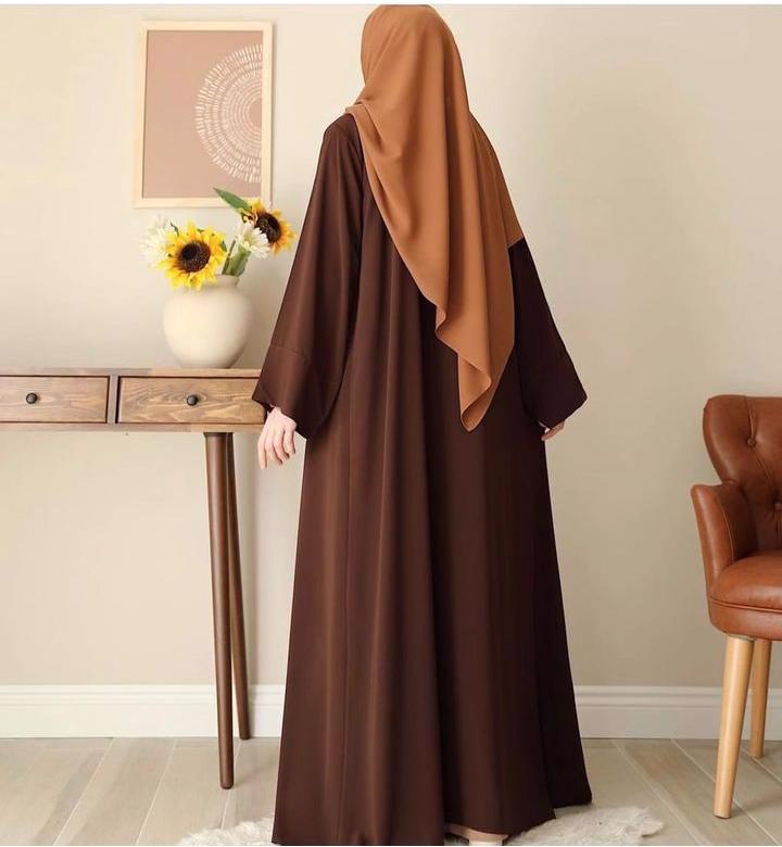 Arabic Long Sleeve Ladies Islamic Clothing Women Modest Solid Color Muslim 1 Piece Abaya For Women's - view 17
