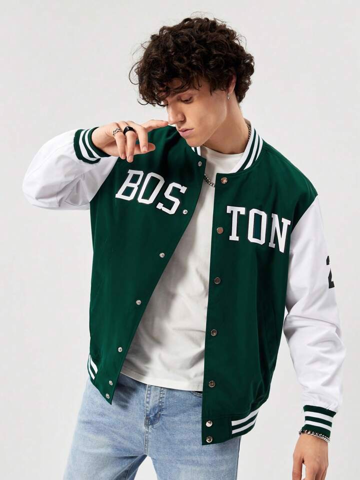 Custom Chenille Lettermen Embroidery Patches Custom Logo College Leather Sleeve Wool Varsity Jackets - view 6