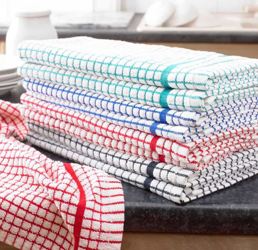 High Quality Cotton Mono Check Terry Kitchen Tea Towel - view 2