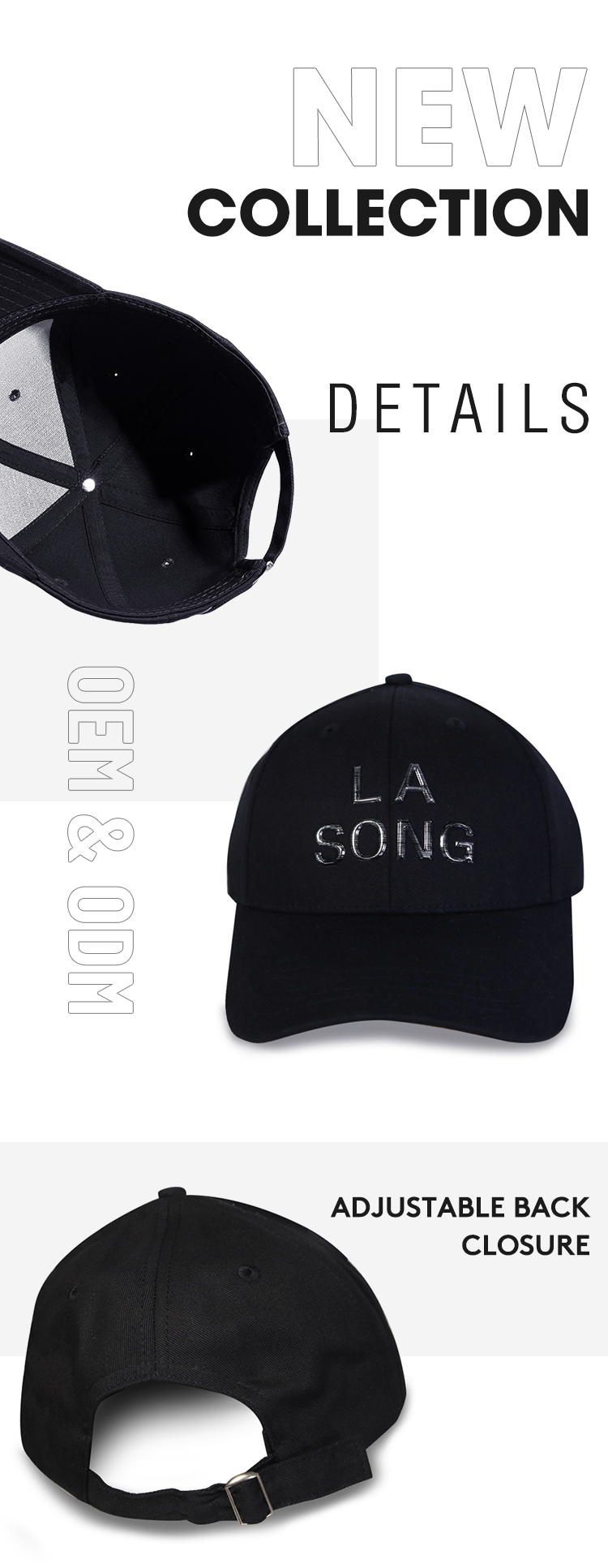 6 Panels High Quality  Twill Structured Snapback Baseball Caps Custom Embroidery Logo Baseball Cap  - view 6