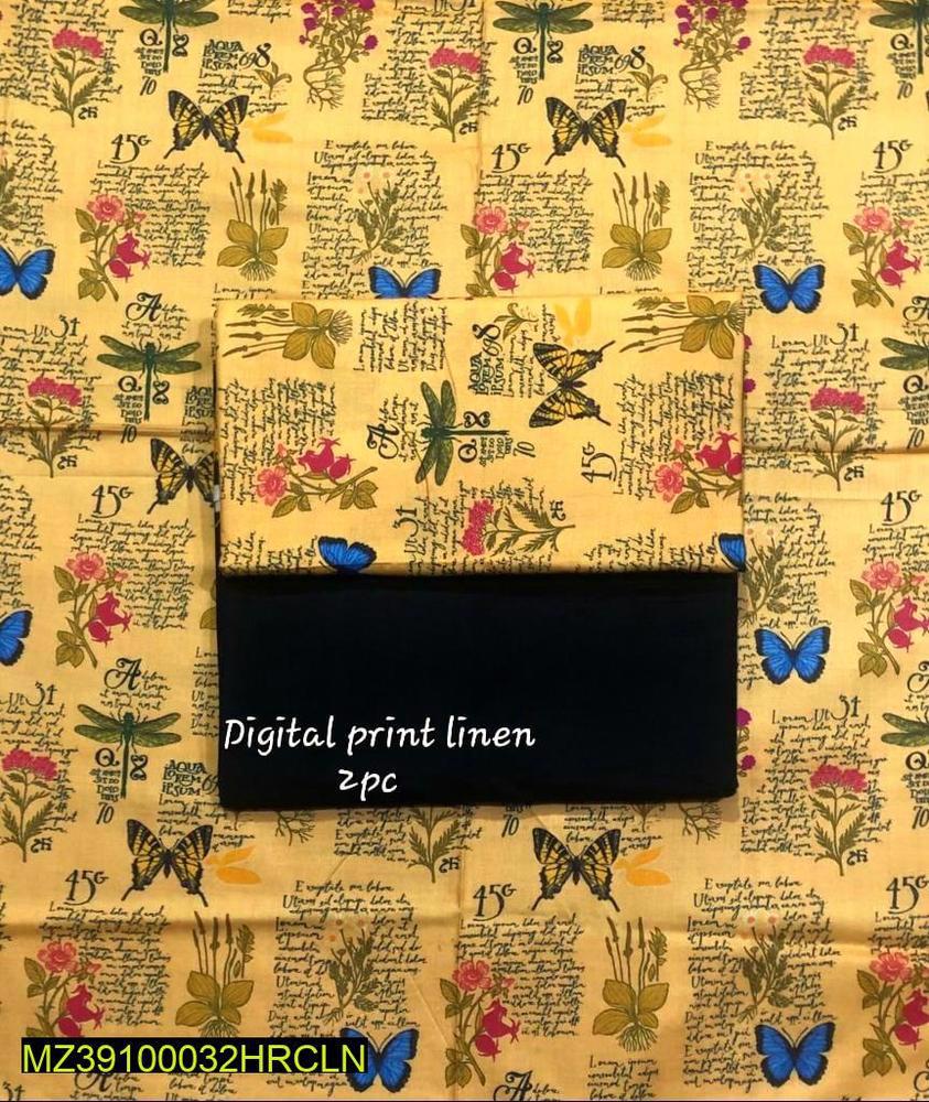 Two Piece Women Unstitched Linen Dress - view 5