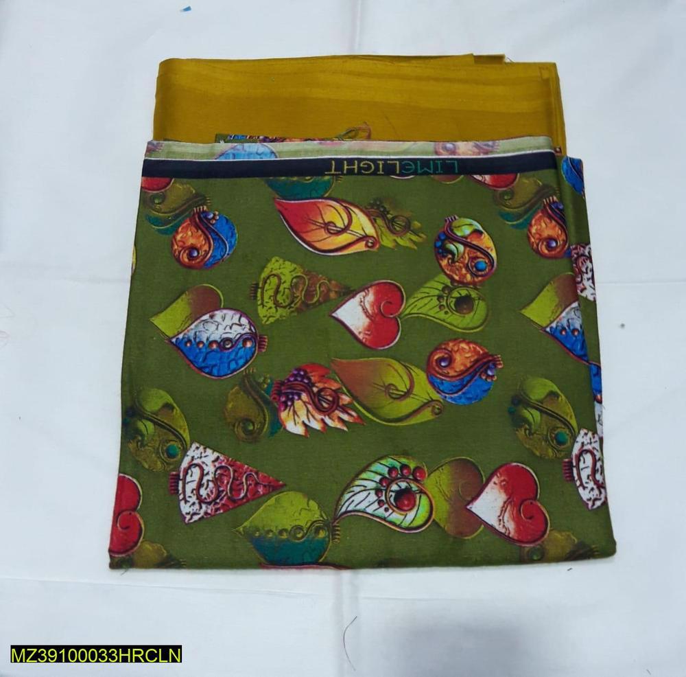 Two Piece Women Unstitched Linen Dress Different Colors - view 4