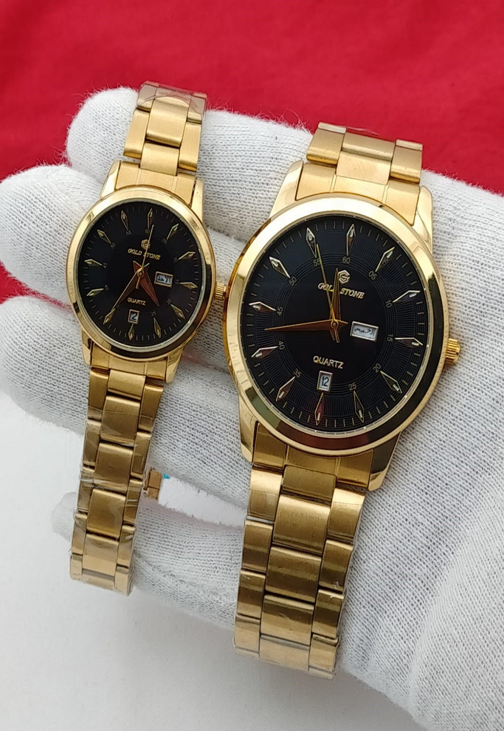 Gold Stone Branded Couple Watch High Quality Stainless Steel - view 2