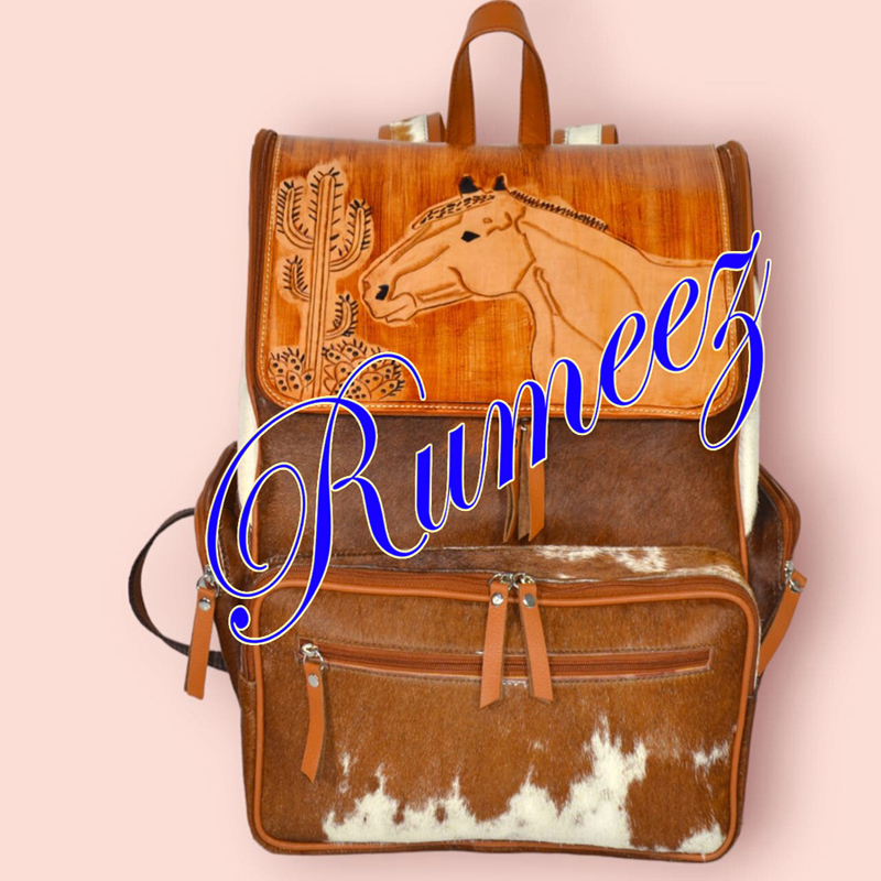 Handmade Bagpack Tooled Western Pegasus - view 4