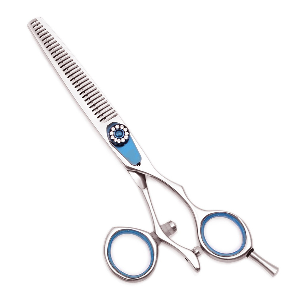 Custom Logo Barber Scissors Hair Cutting Scissors Thinning Scissors Swivel Thumb Shiny - view 2