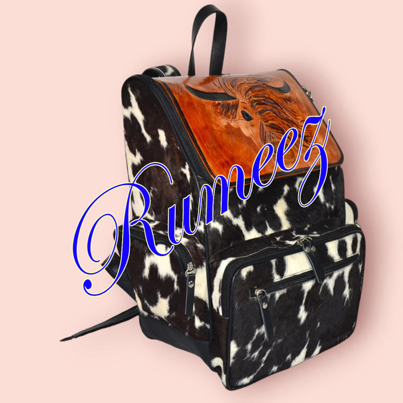 Handmade Bagpack Tooled Cow Skull Pbr - view 6