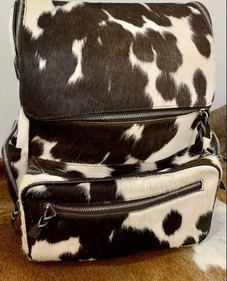 Handmade Backpack Real Cowhide Diaper Hair-on