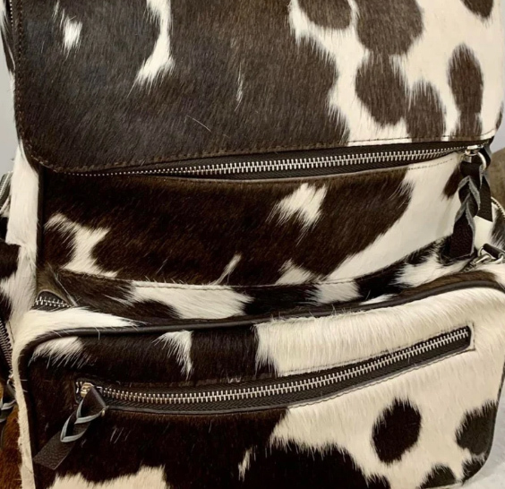 Handmade Backpack Real Cowhide Diaper Hair-on - view 5