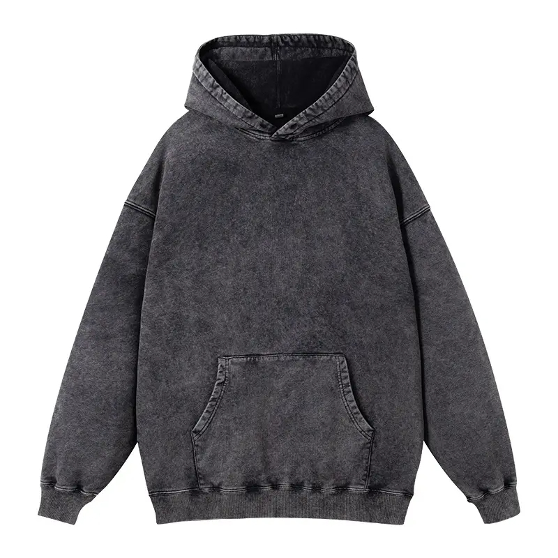 Wholesale Custom Logo Blank Oversized Unisex Cotton Cropped Men Hoodies - view 5