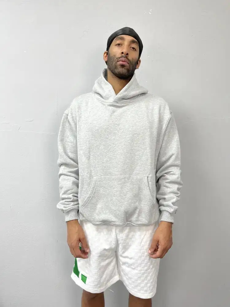 Custom high quality puff printing logo cotton heavy plain blank oversized hoodie sweatshirts  - view 4