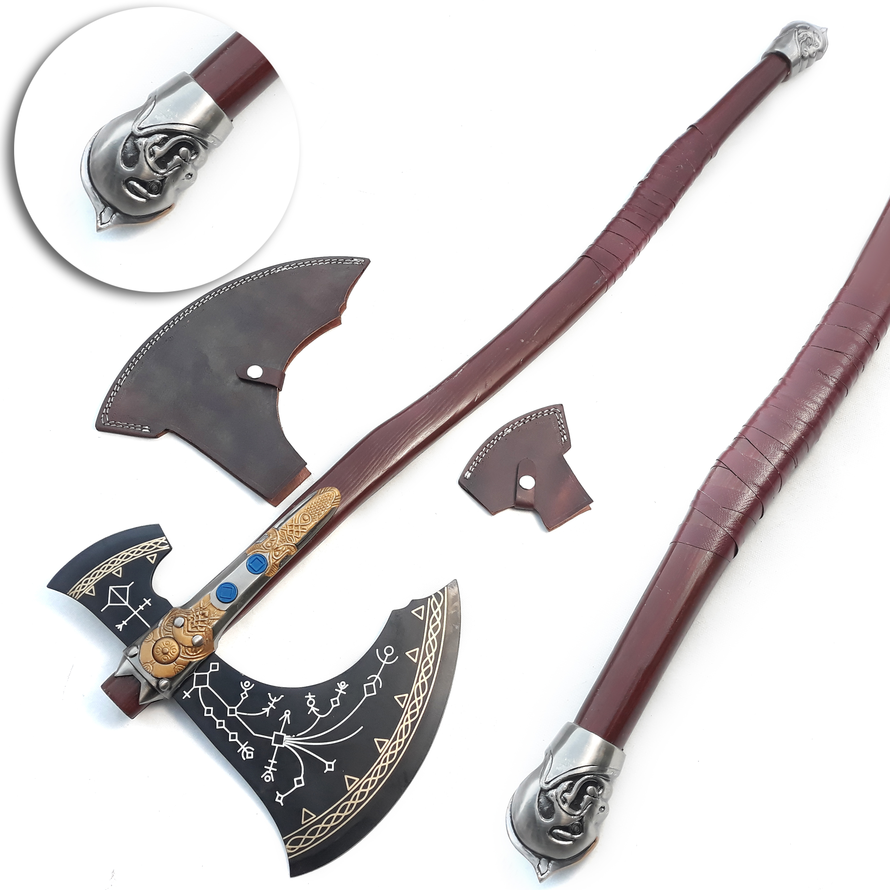 Premium Axes With Different Designs On Blade With Teakwood Handles - view 4