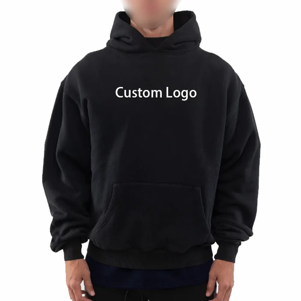 high quality 100% cotton 400gsm heavyweight wholesale blank custom fleece pullover oversized  - view 3