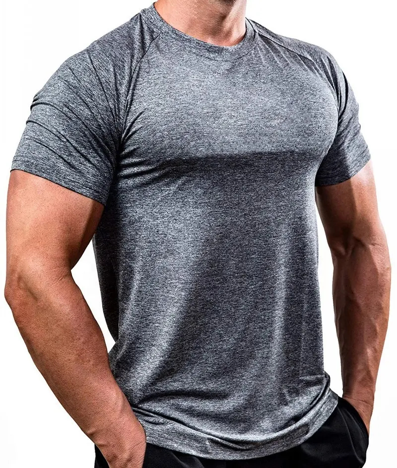 Custom made casual popular mens sports clothes fitness gym wear quick fit plain tee t shirt 