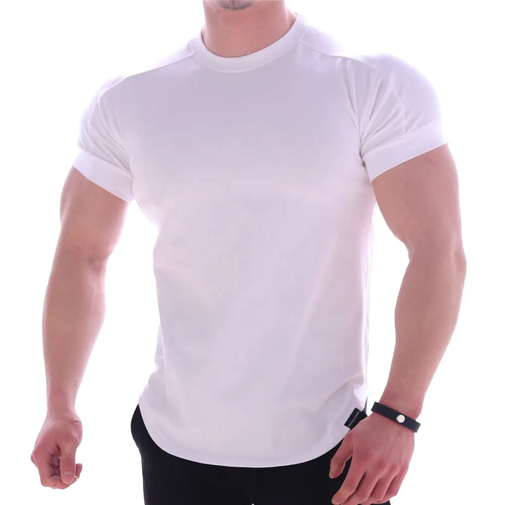 Custom made casual popular mens sports clothes fitness gym wear quick fit plain tee t shirt  - view 2