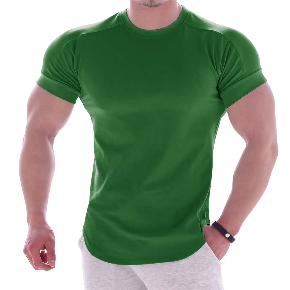 Custom made casual popular mens sports clothes fitness gym wear quick fit plain tee t shirt  - view 3