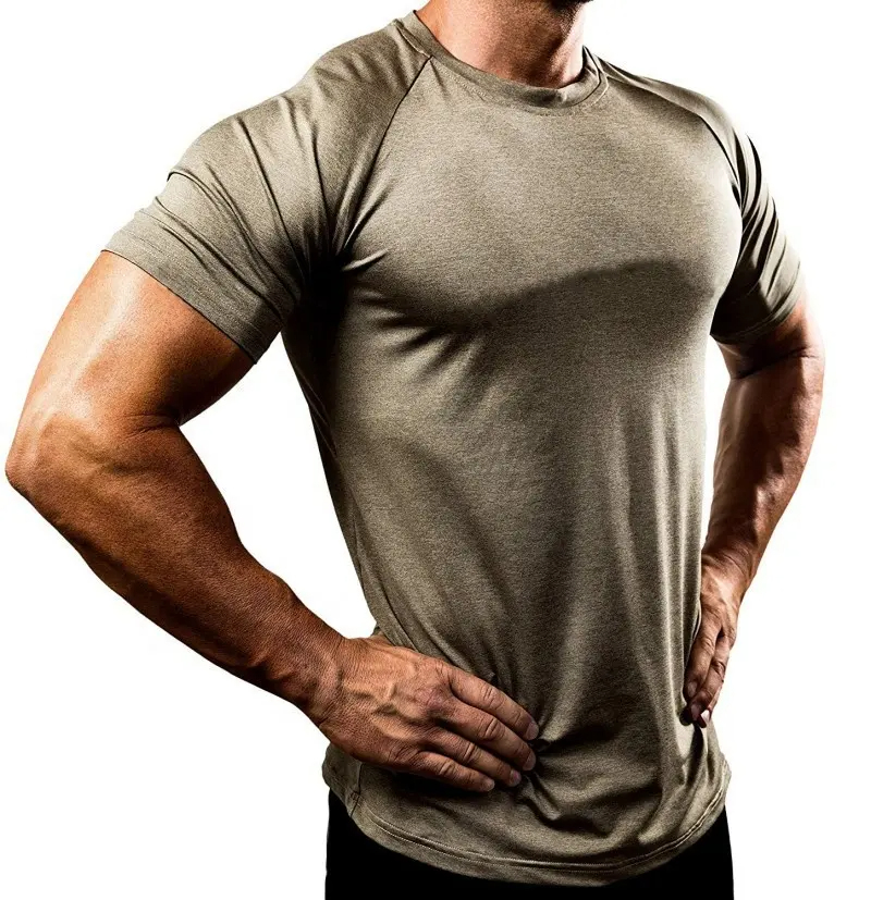 Custom made casual popular mens sports clothes fitness gym wear quick fit plain tee t shirt  - view 5