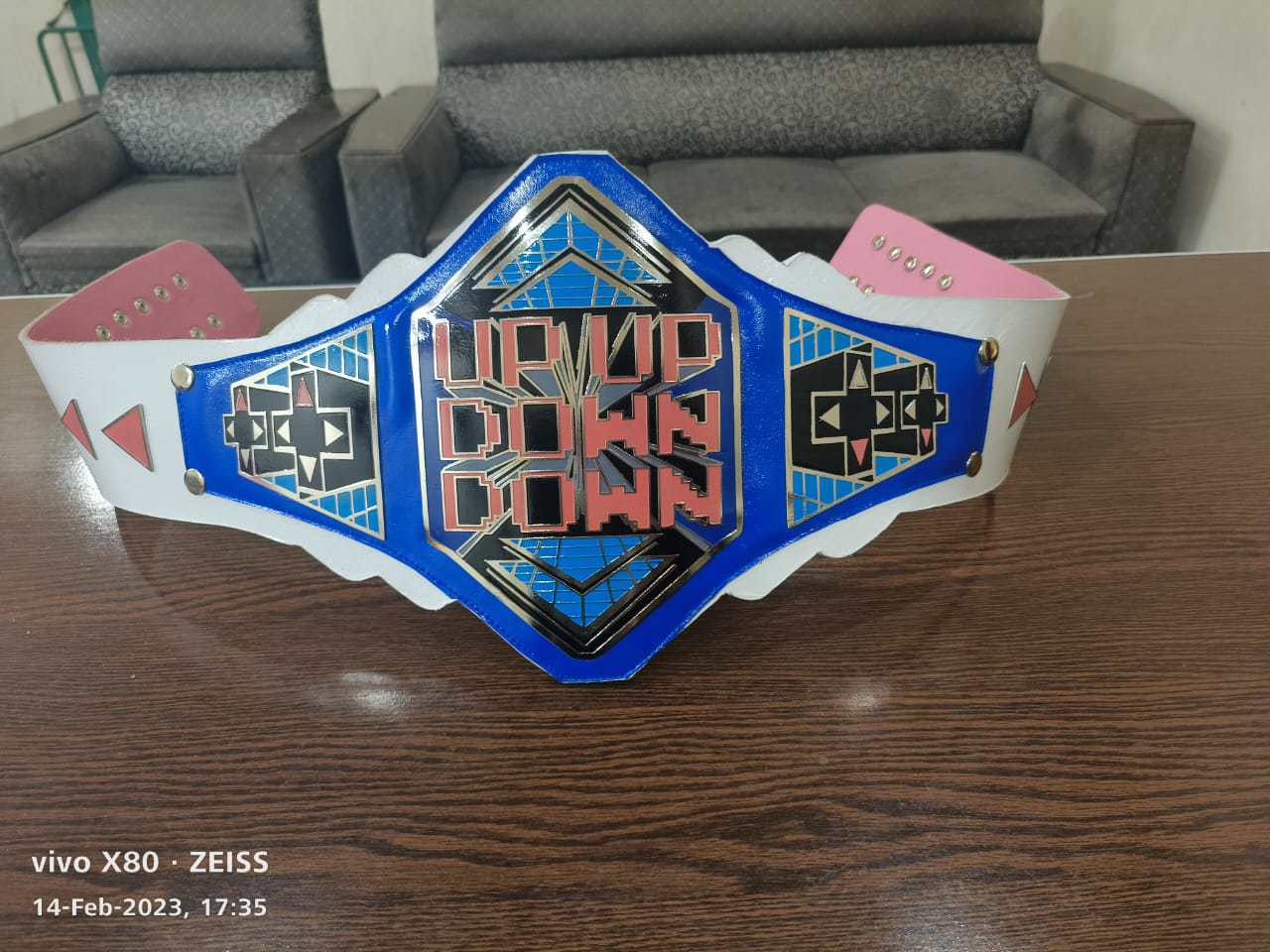 New high quality Up up down down wrestling championship belt with a premium quality with metal brass - view 3