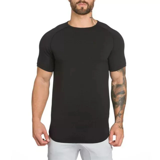 Custom Private Logo Fitness Gym Wear Sports Apparel Plain Blank Men T Shirt 