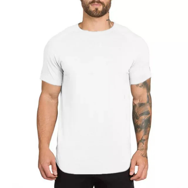Custom Private Logo Fitness Gym Wear Sports Apparel Plain Blank Men T Shirt  - view 2
