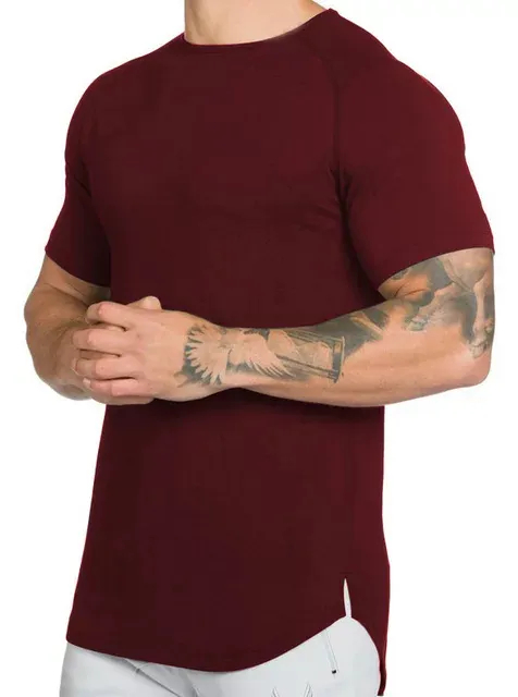 Custom Private Logo Fitness Gym Wear Sports Apparel Plain Blank Men T Shirt  - view 4