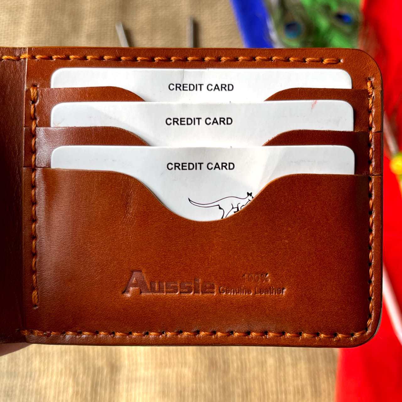 Handmade Luxury Genuine Leather Bifold Wallet Brown With Corner - view 5