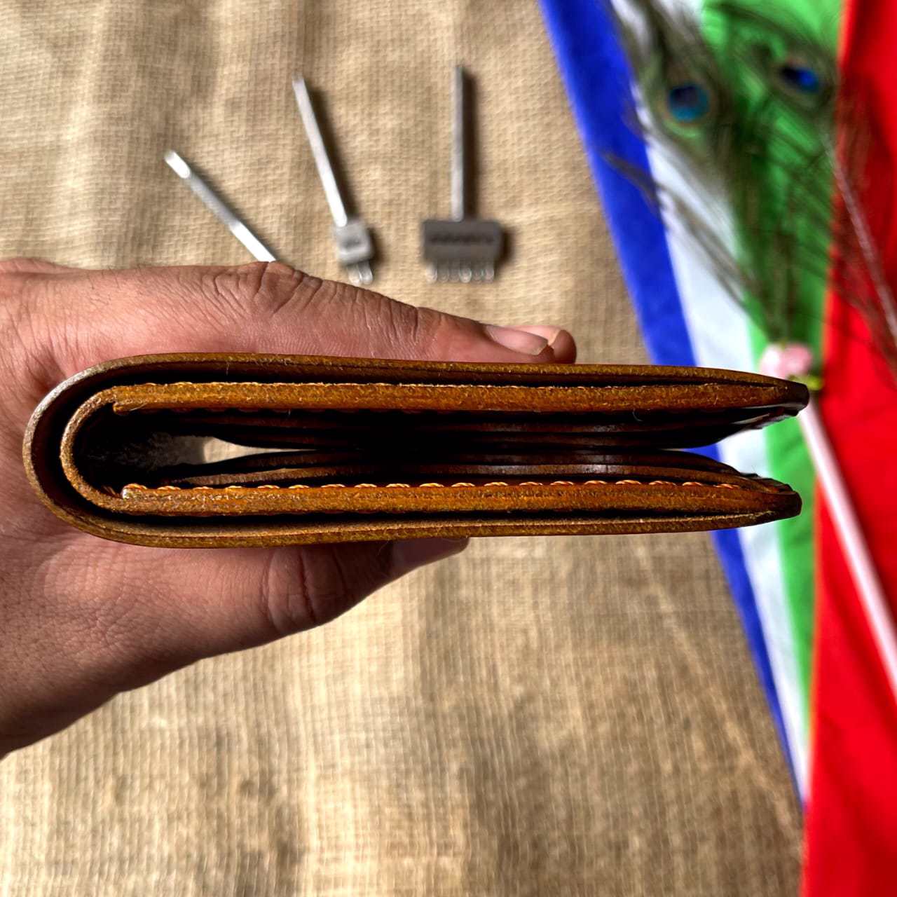 Handmade Luxury Genuine Leather Bifold Wallet Brown With Corner - view 10