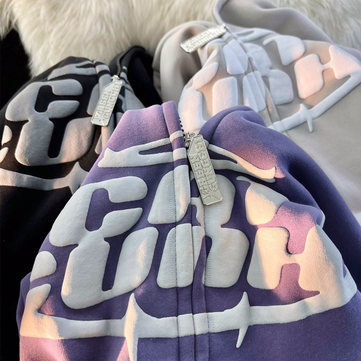 Customized Logo Puff Printed Men Hoodie Sweatshirt Classic Style Pullover Puff Printing men's hoodie - view 6