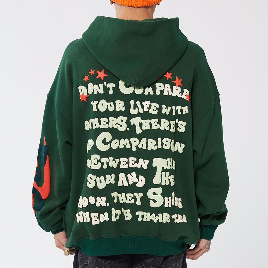 Wholesale 420 gsm 3d puff print cropped hoodie men high quality custom heavyweight puff printing  - view 4