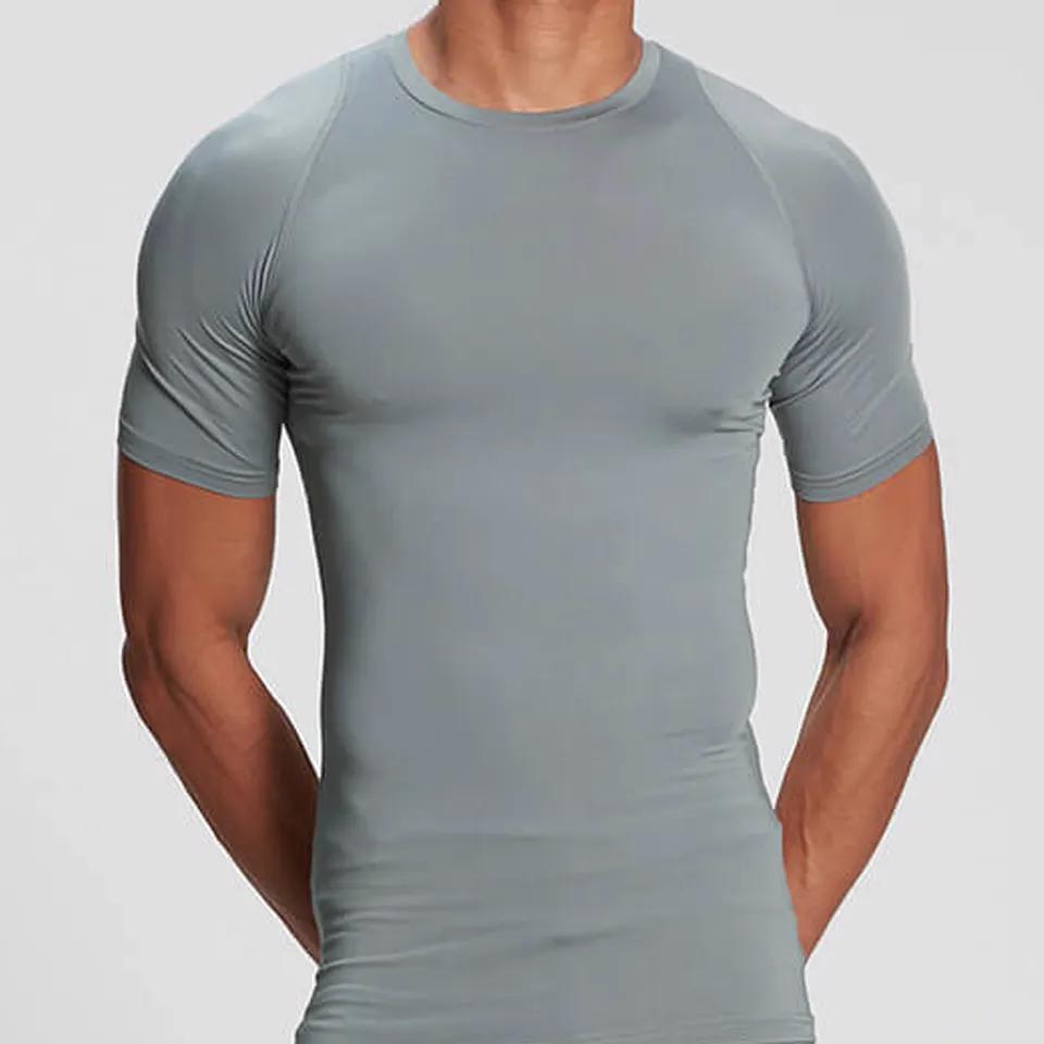Men gym clothing top full sleeve t shirt long line men's long sleeved t shirts