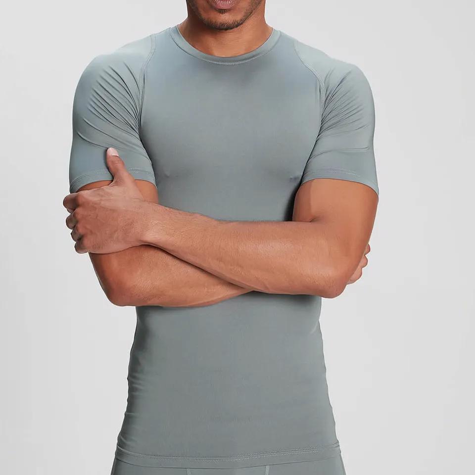 Men gym clothing top full sleeve t shirt long line men's long sleeved t shirts - view 2