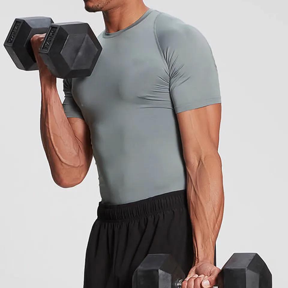 Men gym clothing top full sleeve t shirt long line men's long sleeved t shirts - view 3