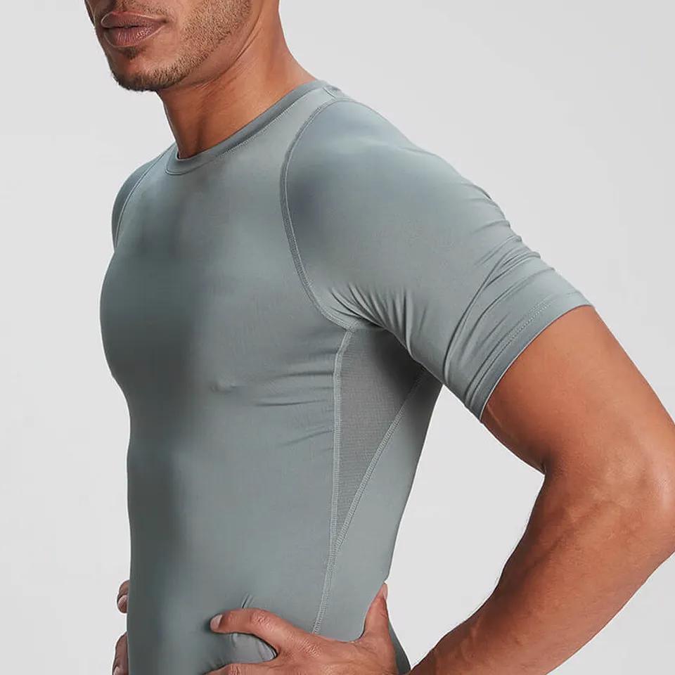 Men gym clothing top full sleeve t shirt long line men's long sleeved t shirts - view 4