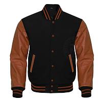 Custom Baseball Varsity Jackets with Cowhide Leather Sleeves 