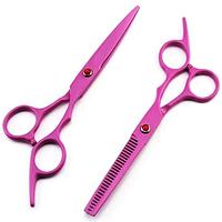 Solid Pink Powder Coated Professional  Thinning Shear hairdressers shear scissors barber Scissors