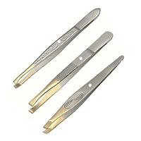 Powder coated slanted tip Stainless Steel Mini Slant Tweezer Neon Pink green 1 Count slanted 