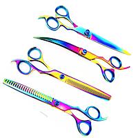 Stainless steel Rose Gold Dog Grooming Scissors Set Curved Chunkier Thinning Pet Scissors for pets