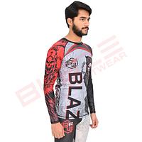 Customized  MMA RashGuard full Sleeve Rash Guard OEM Sublimation printed High Quality BJJ breathable