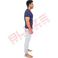 Customized Men's T-Shirt 100% Cotton SilkScreen Print   Sweatpants with elastic bottom hem set