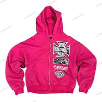 Customized Screen Print Baggy&Oversize&Drop Shoulder Zipper hoodie
