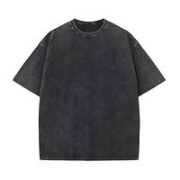 Acid Wash T Shirt Streetwear Hip Hop Stone 100% Cotton